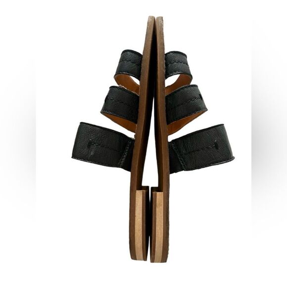 Frye & Co. Evie 3 Band Slide Leather Sandals Black Size 6.5 - Picture 9 of 10